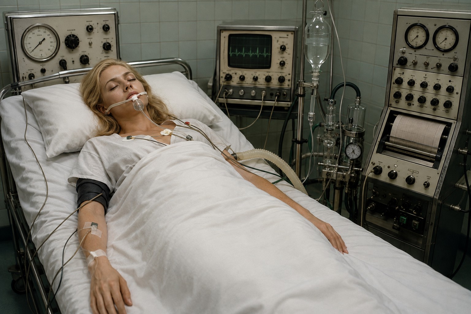 Renate im Krankenhausbett